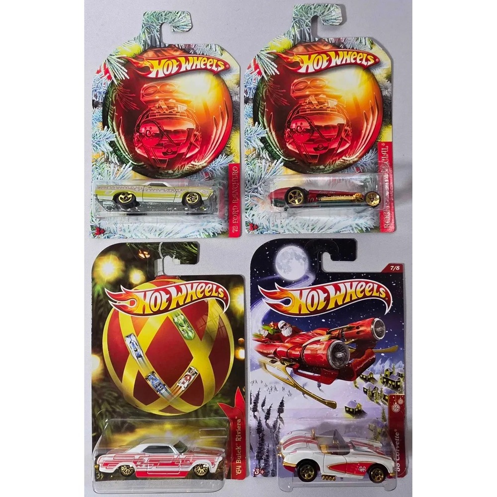 2010 - 2012 Hot Wheels Holiday Hot Rods Lot of 4 - Ford, Buick, Corvette